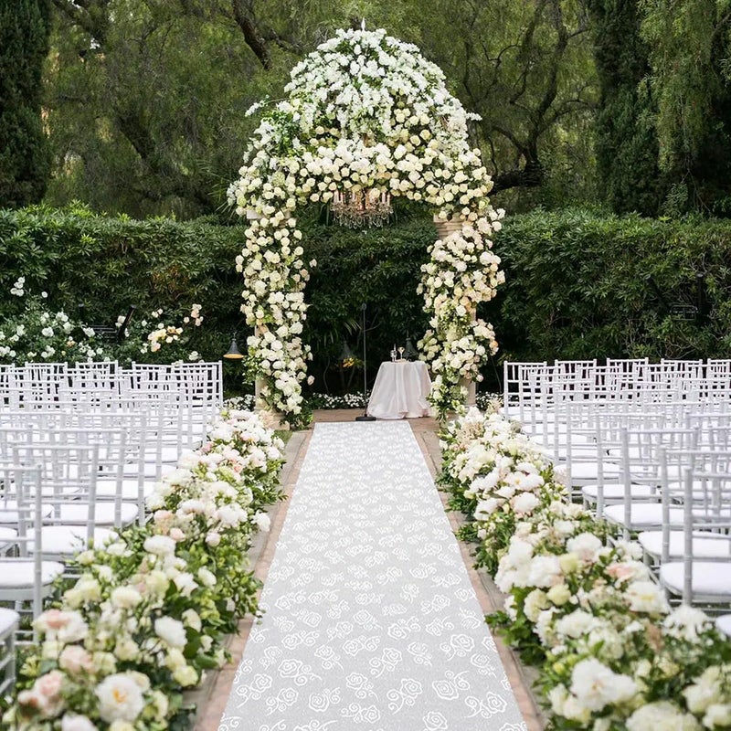 Healon Thickened Aisle Runner for Wedding CeremonyFeet White Aisle Runner Walkway for Indoor Outdoor Wedding Church Decorations ，Halloween Parties can Also use a Carpet，50g(Rose, 3x100Feet) - Image 1